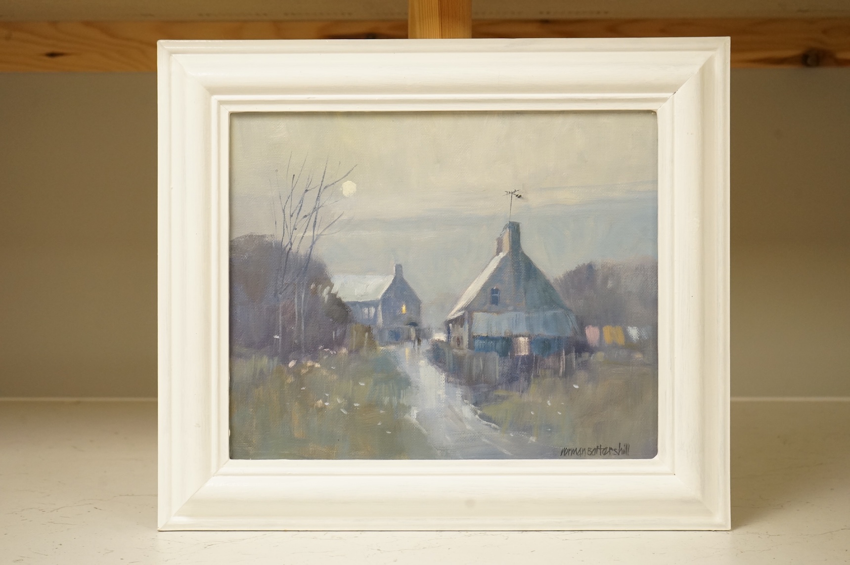 Norman Battershill, RBA, RCI (1922-2010), 'A late walk', Impressionist oil on canvas board, signed, 22 x 27cm